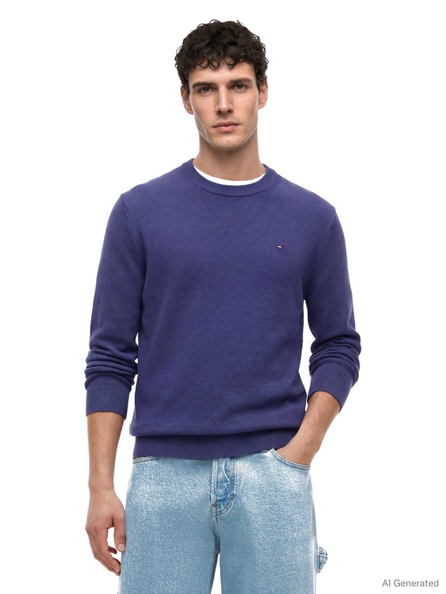Tommy Jeans Strickpullover »TJM SLIM FIT LIGHT SWEATER« Slim fit mit Rundhalsausschnitt