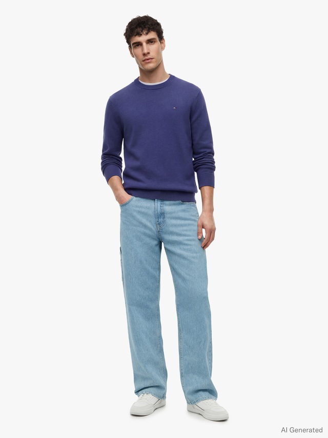Tommy Jeans Strickpullover »TJM SLIM FIT LIGHT SWEATER« Slim fit mit Rundhalsausschnitt