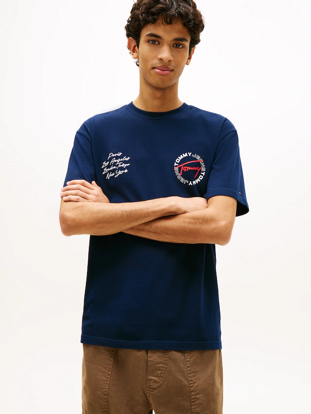 Tommy Jeans T-Shirt »TJM RELAXED SIGN CIRCLE« mit Markenprint, Rundhals