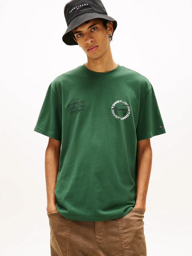 Tommy Jeans T-Shirt »TJM RELAXED SIGN CIRCLE« mit Markenprint, Rundhals