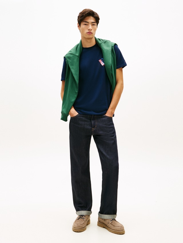 Tommy Jeans T-Shirt »TJM REGULAR FIT SIGN SHIFT« mit Label-Print, Baumwoll-Jersey
