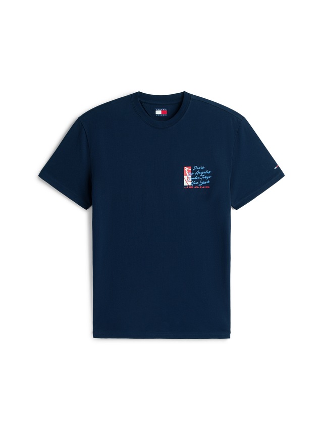 Tommy Jeans T-Shirt »TJM REGULAR FIT SIGN SHIFT« mit Label-Print, Baumwoll-Jersey