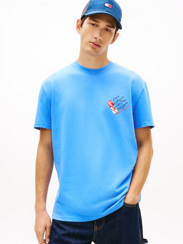 Tommy Jeans T-Shirt »TJM REGULAR FIT SIGN SHIFT« mit Label-Print, Baumwoll-Jersey