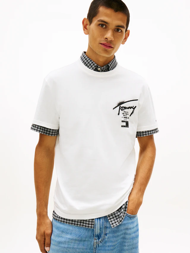Tommy Jeans T-Shirt »TJM REGULAR CITY SIGN« Regular fit mit Markenprint