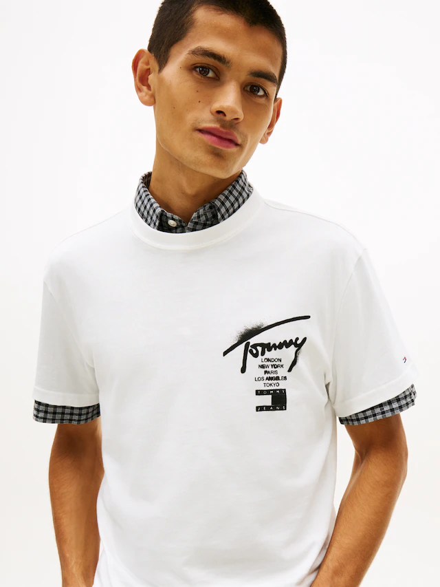 Tommy Jeans T-Shirt »TJM REGULAR CITY SIGN« Regular fit mit Markenprint