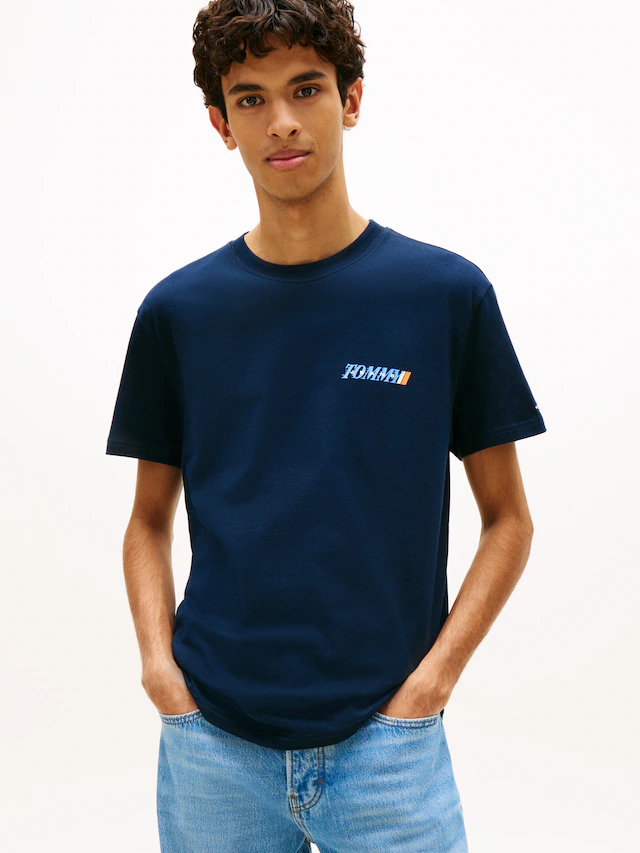 Tommy Jeans T-Shirt »REGULAR VINTAGE LA BACK« in regulärer Passform mit Markenprint