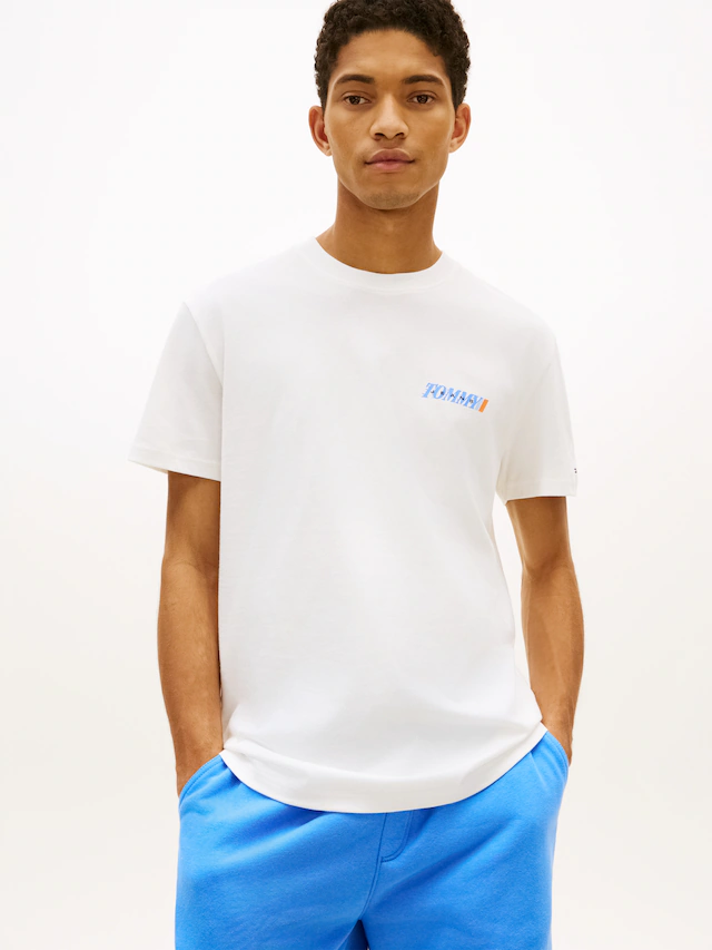 Tommy Jeans T-Shirt »REGULAR VINTAGE LA BACK« in regulärer Passform mit Markenprint