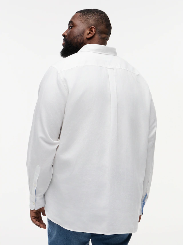 Tommy Hilfiger Big & Tall Langarmhemd »BT- LINEN« Große Größen Regular Fit Button-down-Leinenmix