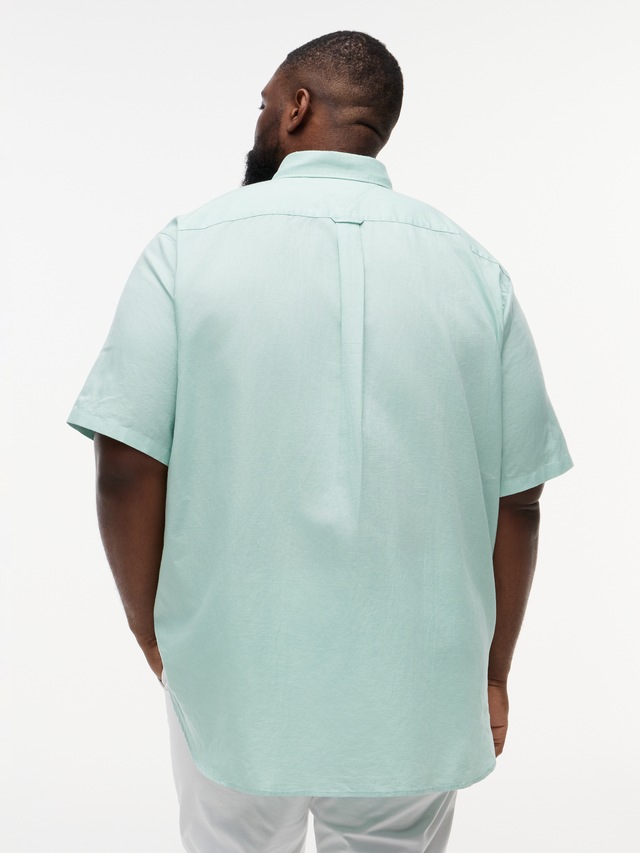 Tommy Hilfiger Big & Tall Kurzarmhemd »BT- LINEN BLND SOLID« Große Größen, Button-down-Kragen, regular fit
