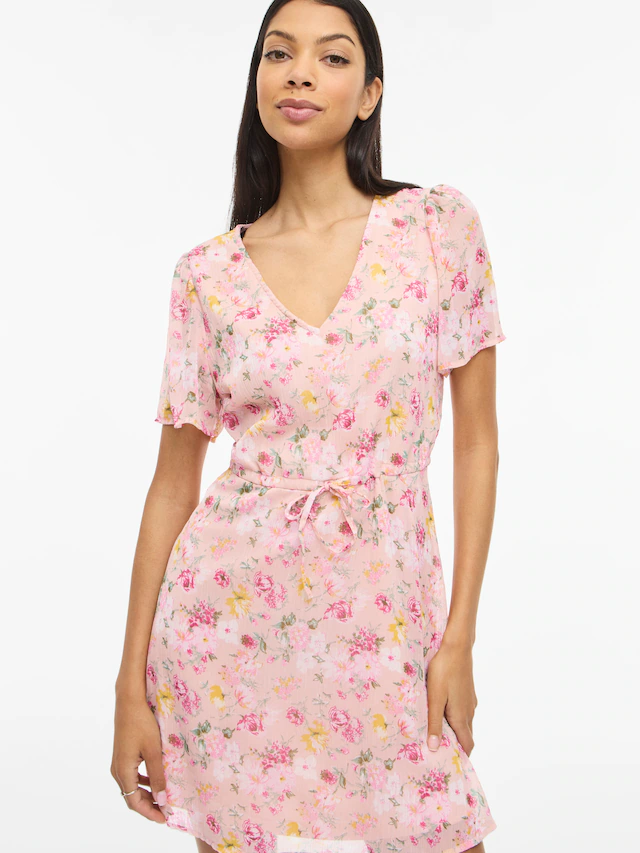 Vila Minikleid »VIFALIA V-NECK S/S SHORT DRESS- NOOS« Sommerkleid,
