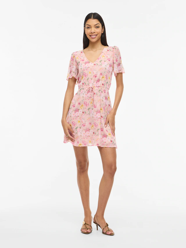 Vila Minikleid »VIFALIA V-NECK S/S SHORT DRESS- NOOS« Sommerkleid,