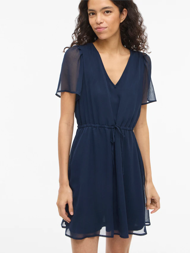 Vila Minikleid »VIFALIA V-NECK S/S SHORT DRESS- NOOS« Sommerkleid,