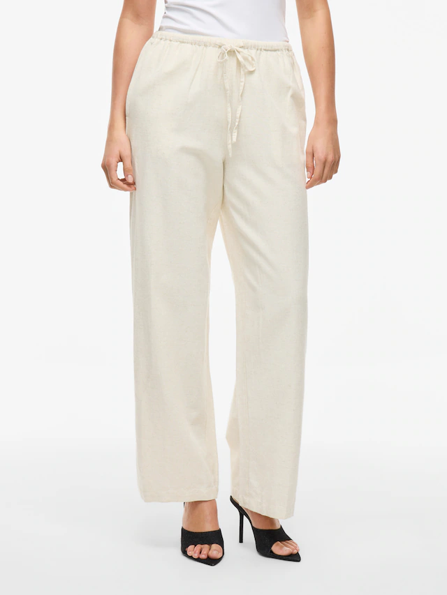 Vila Schlupfhose »VIPRISILLA RW PANTS - NOOS« Sommerhose, mit Leinen