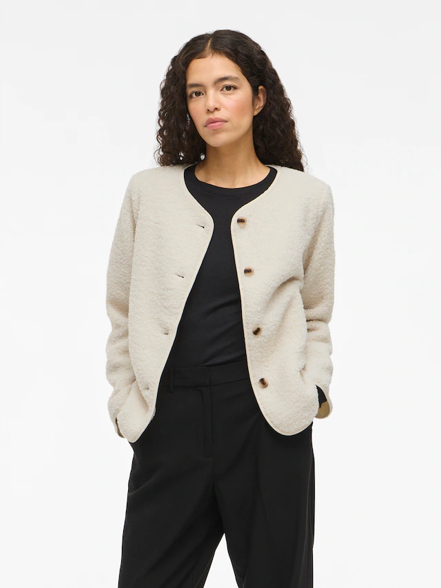 Vila Plüschjacke »VIADA TEDDY JACKET« Kunstfaser