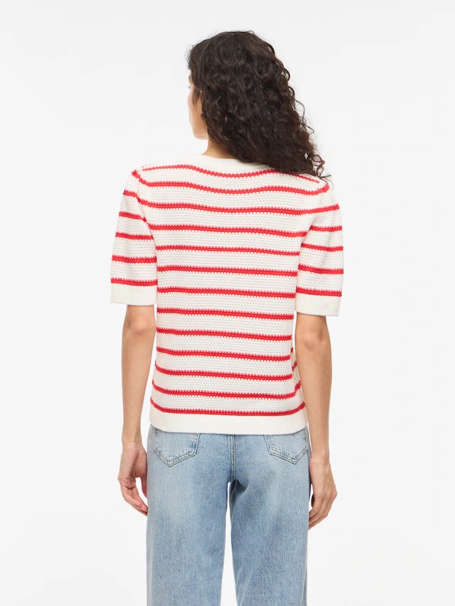 Vila Kurzarmpullover »VIDALO O-NECK S/S STRIPE KNIT-NOOS«