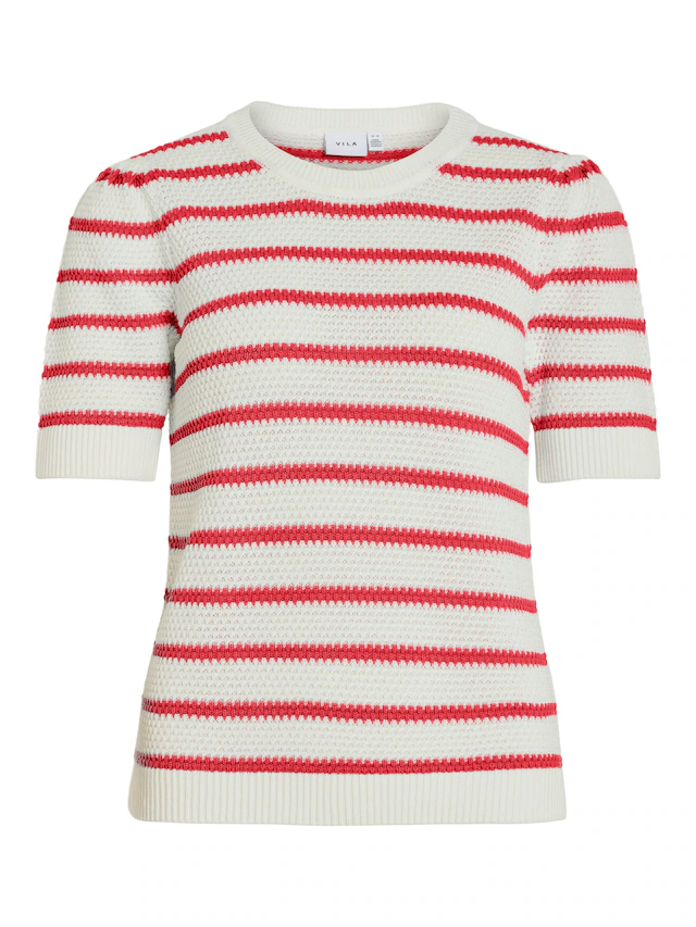 Vila Kurzarmpullover »VIDALO O-NECK S/S STRIPE KNIT-NOOS«