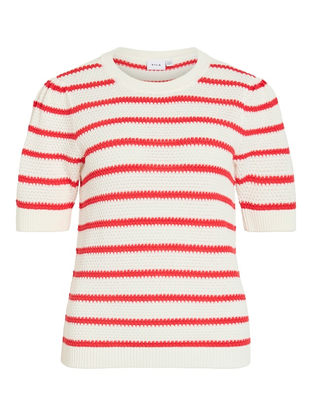 Vila Kurzarmpullover »VIDALO O-NECK S/S STRIPE KNIT-NOOS«