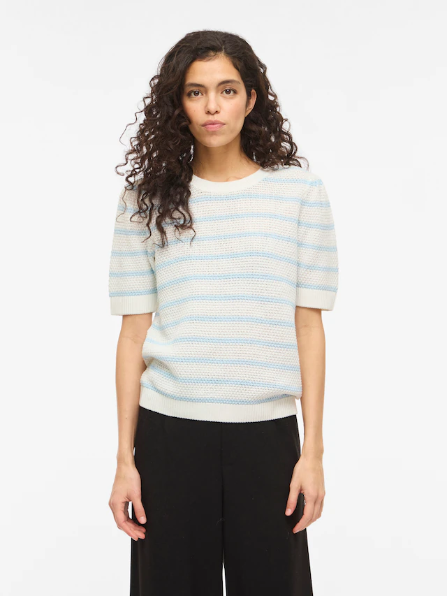 Vila Kurzarmpullover »VIDALO O-NECK S/S STRIPE KNIT-NOOS«
