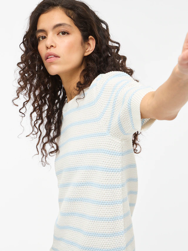 Vila Kurzarmpullover »VIDALO O-NECK S/S STRIPE KNIT-NOOS«