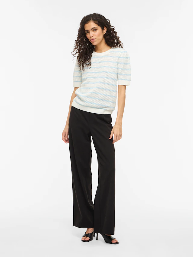 Vila Kurzarmpullover »VIDALO O-NECK S/S STRIPE KNIT-NOOS«