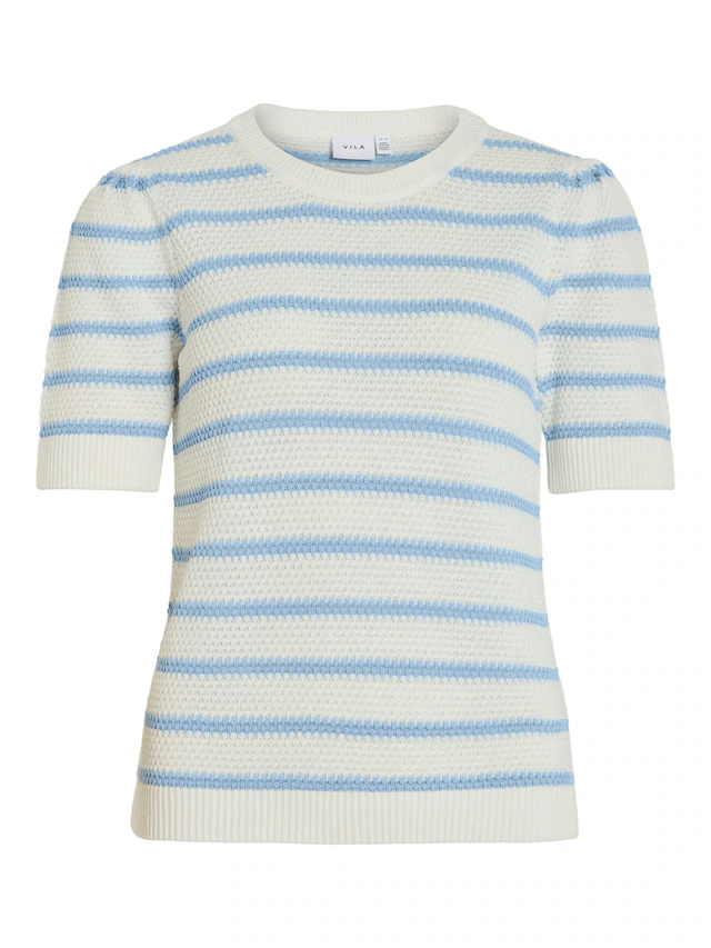 Vila Kurzarmpullover »VIDALO O-NECK S/S STRIPE KNIT-NOOS«