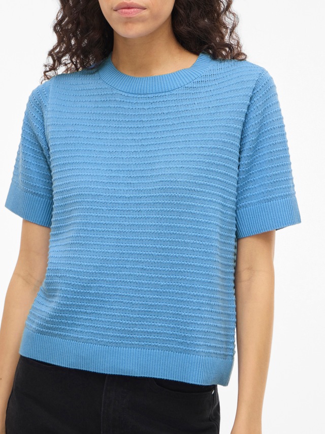 Vila Kurzarmpullover »VILOLLO O-NECK S/S DETAIL KNIT TOP- NOOS«
