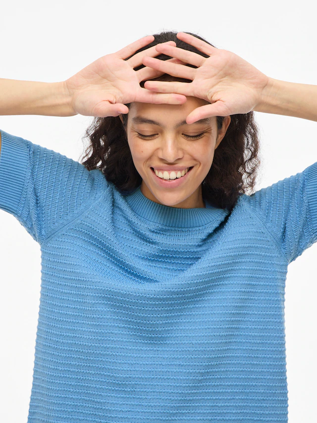 Vila Kurzarmpullover »VILOLLO O-NECK S/S DETAIL KNIT TOP- NOOS«