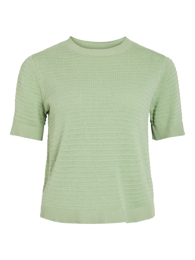 Vila Kurzarmpullover »VILOLLO O-NECK S/S DETAIL KNIT TOP- NOOS«