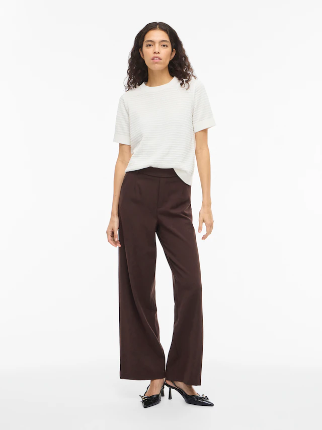 Vila Kurzarmpullover »VILOLLO O-NECK S/S DETAIL KNIT TOP- NOOS«