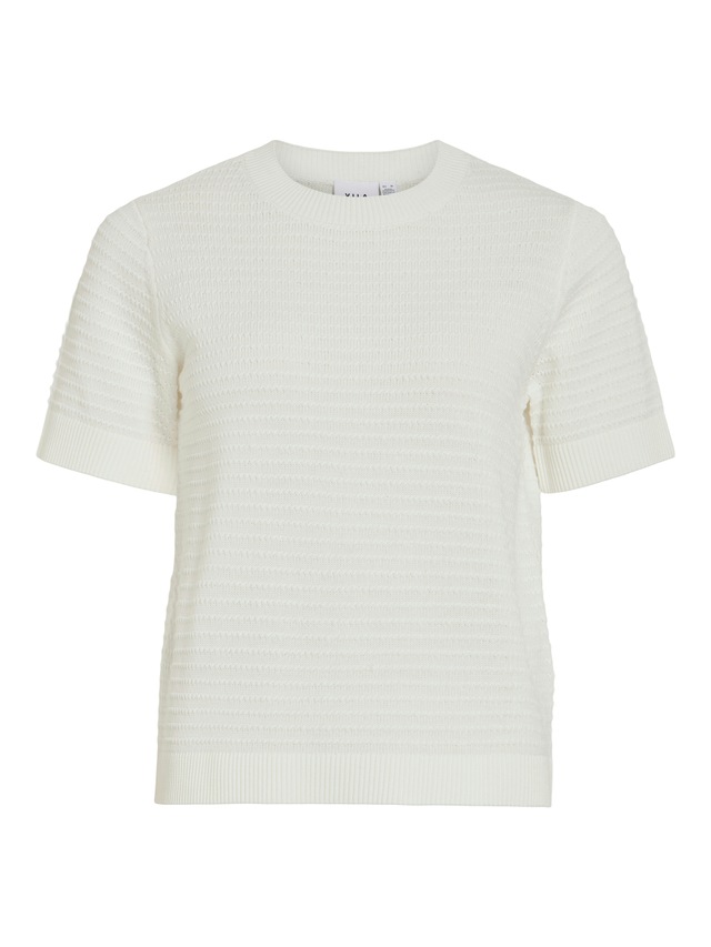 Vila Kurzarmpullover »VILOLLO O-NECK S/S DETAIL KNIT TOP- NOOS«