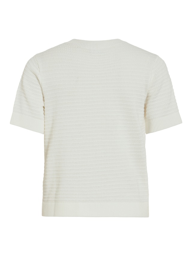 Vila Kurzarmpullover »VILOLLO O-NECK S/S DETAIL KNIT TOP- NOOS«