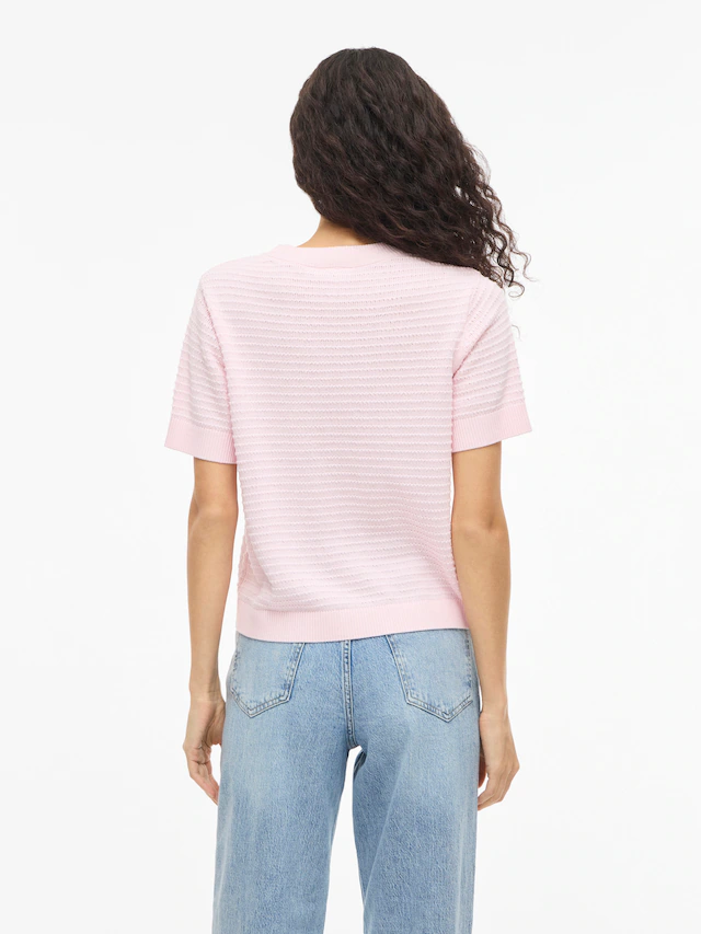 Vila Kurzarmpullover »VILOLLO O-NECK S/S DETAIL KNIT TOP- NOOS«