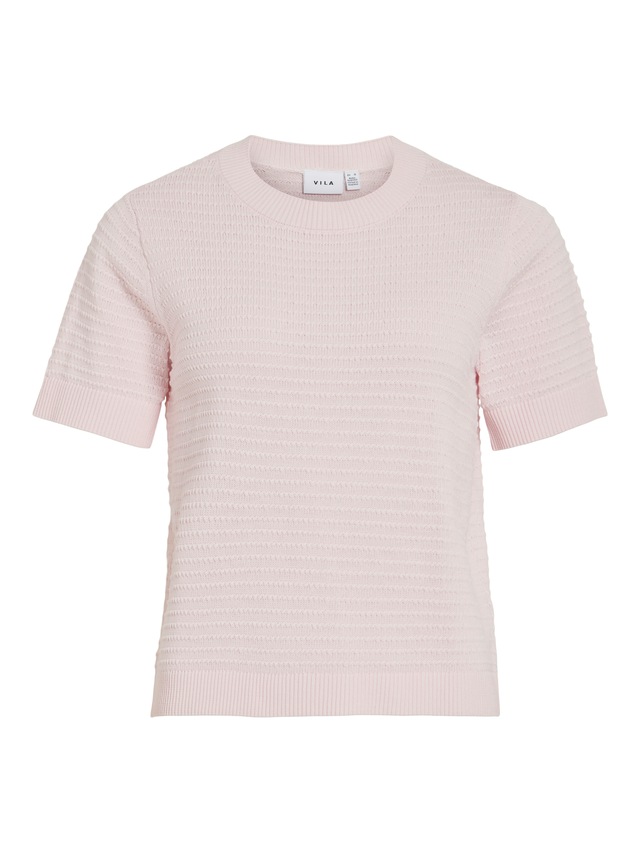 Vila Kurzarmpullover »VILOLLO O-NECK S/S DETAIL KNIT TOP- NOOS«