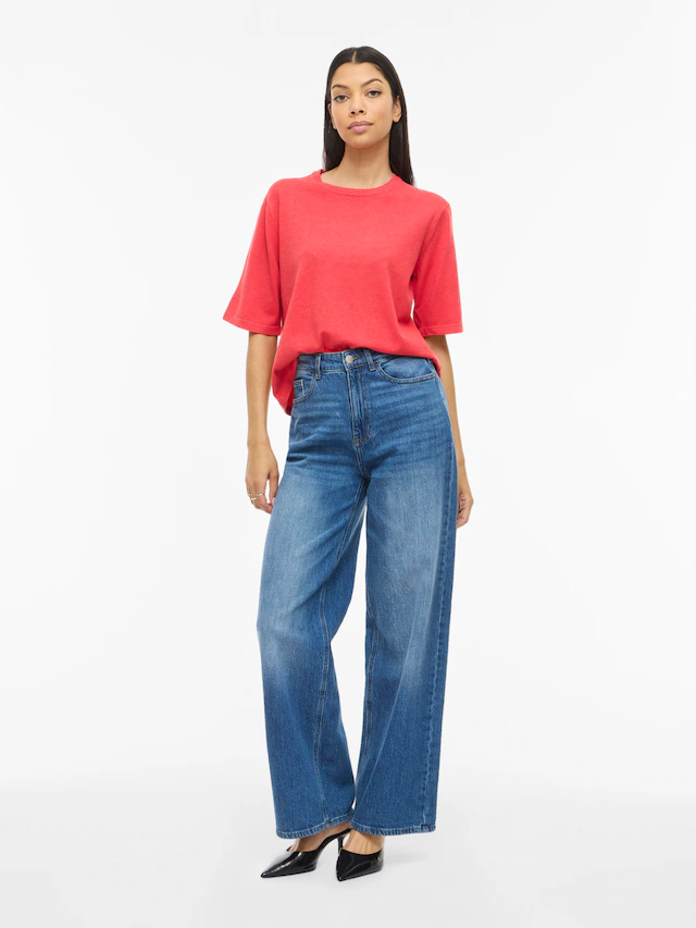 Vila Kurzarmpullover »VIMALU O-NECK 2/4 KNIT TOP-NOOS«