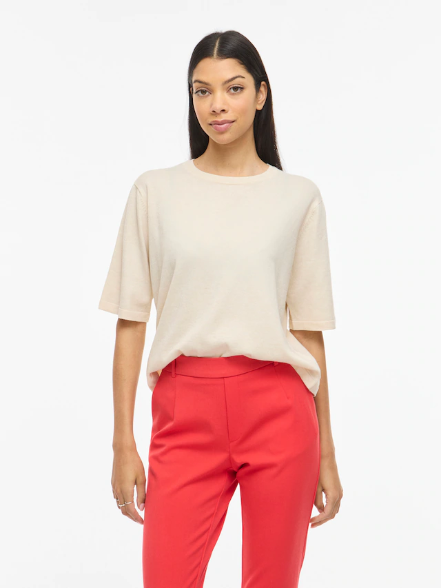 Vila Kurzarmpullover »VIMALU O-NECK 2/4 KNIT TOP-NOOS«