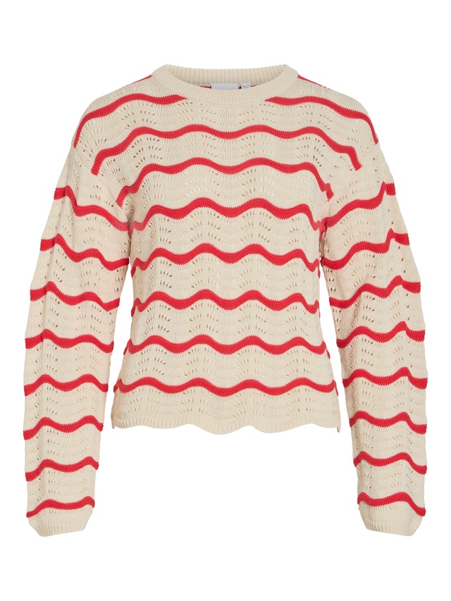 Vila Strickpullover »VIWAVE O-NECK LS POINTELLE KNIT TOP-NOOS«