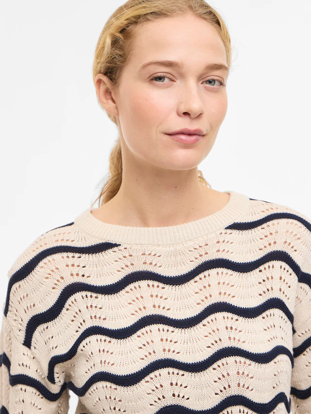 Vila Strickpullover »VIWAVE O-NECK LS POINTELLE KNIT TOP-NOOS«