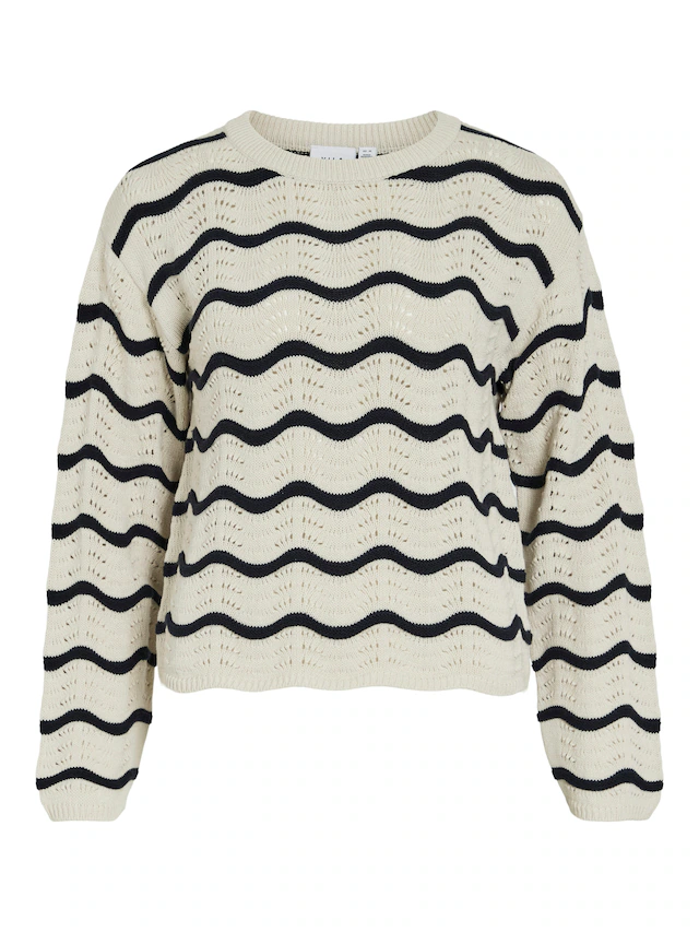 Vila Strickpullover »VIWAVE O-NECK LS POINTELLE KNIT TOP-NOOS«
