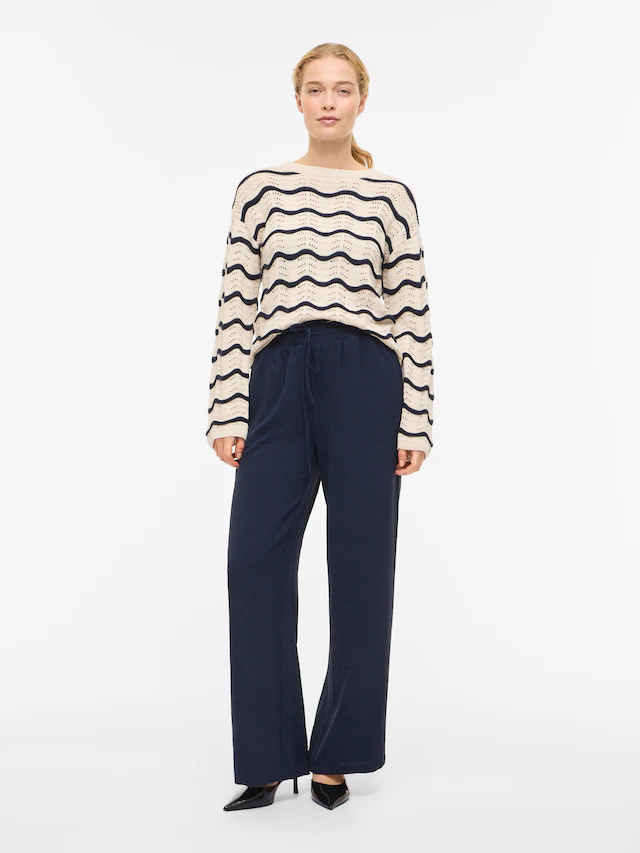 Vila Strickpullover »VIWAVE O-NECK LS POINTELLE KNIT TOP-NOOS«
