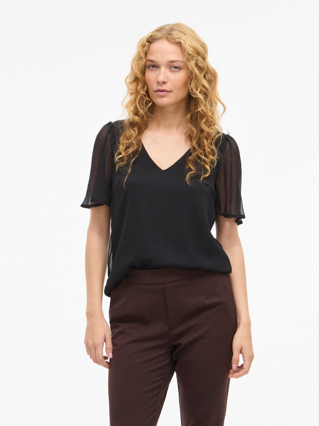 Vila T-Shirt »VIFALIA V-NECK S/S TOP - NOOS«