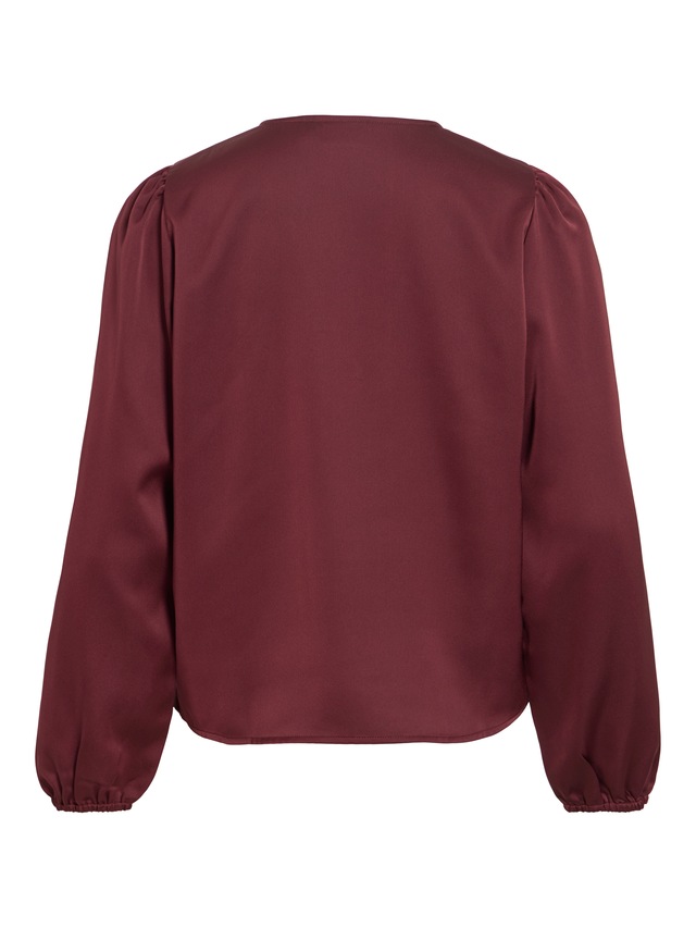 Vila Langarmshirt »VIELLETTE L/S SMOCK SATIN TOP - NOOS« Kunstfaser, regular fit