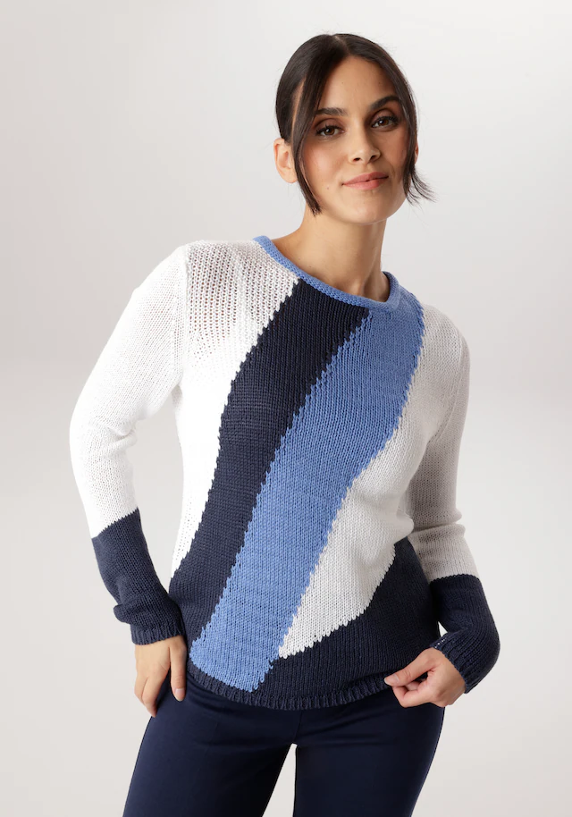Aniston SELECTED Strickpullover mit Rollkante am Rundhalsausschnitt