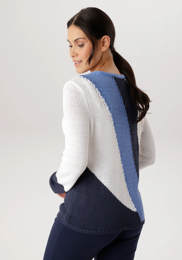Aniston SELECTED Strickpullover mit Rollkante am Rundhalsausschnitt