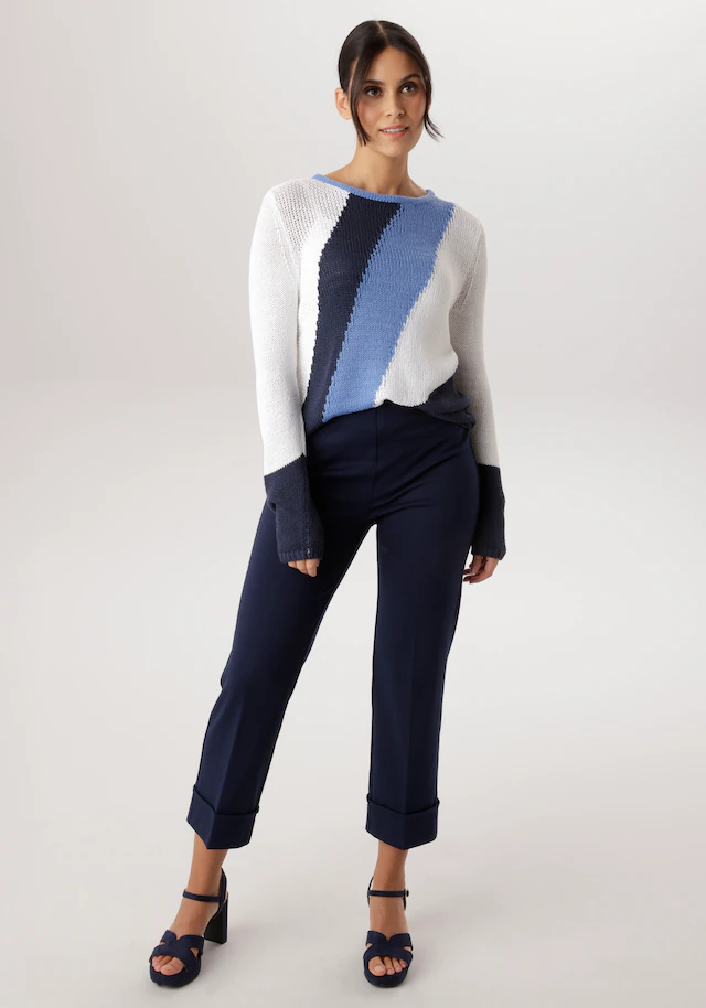 Aniston SELECTED Strickpullover mit Rollkante am Rundhalsausschnitt