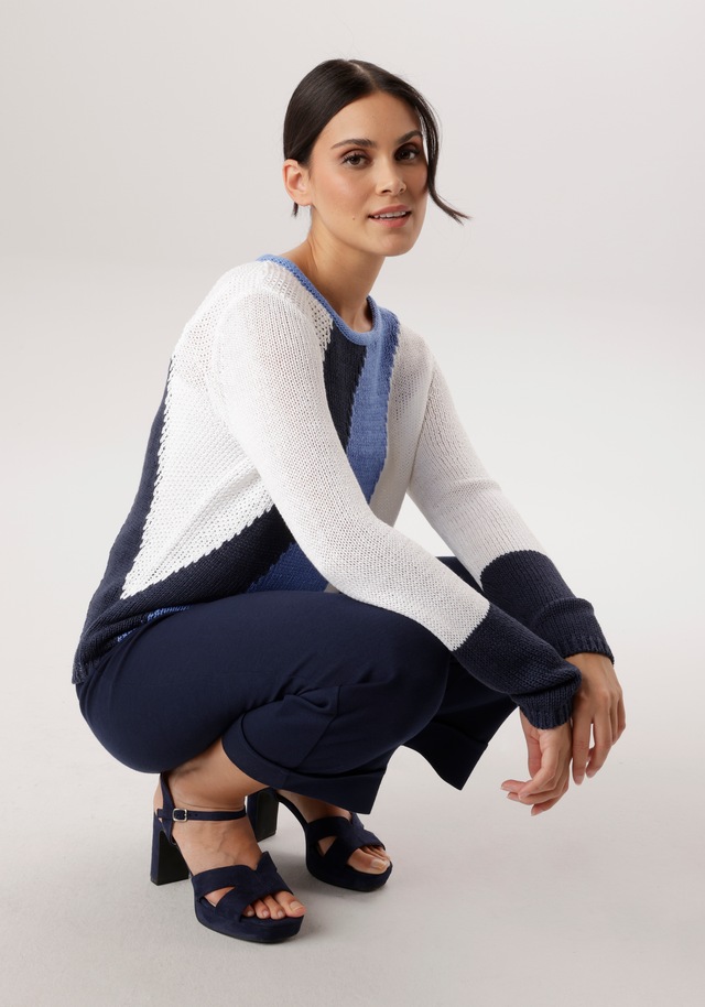 Aniston SELECTED Strickpullover mit Rollkante am Rundhalsausschnitt