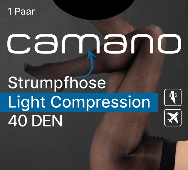 Camano Feinstrumpfhose 40 DEN Vorgeformter Fuß mit verstärkter Ferse und Fußspitze