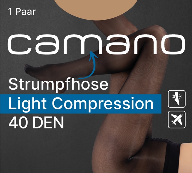 Camano Feinstrumpfhose 40 DEN Vorgeformter Fuß mit verstärkter Ferse und Fußspitze