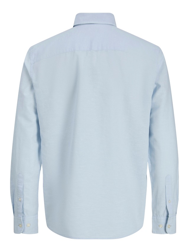 Jack & Jones PlusSize Langarmhemd »JJEBREEZE LINEN BLEND SHIRT L/S SN PLS« mit auffälliger Knopfleiste