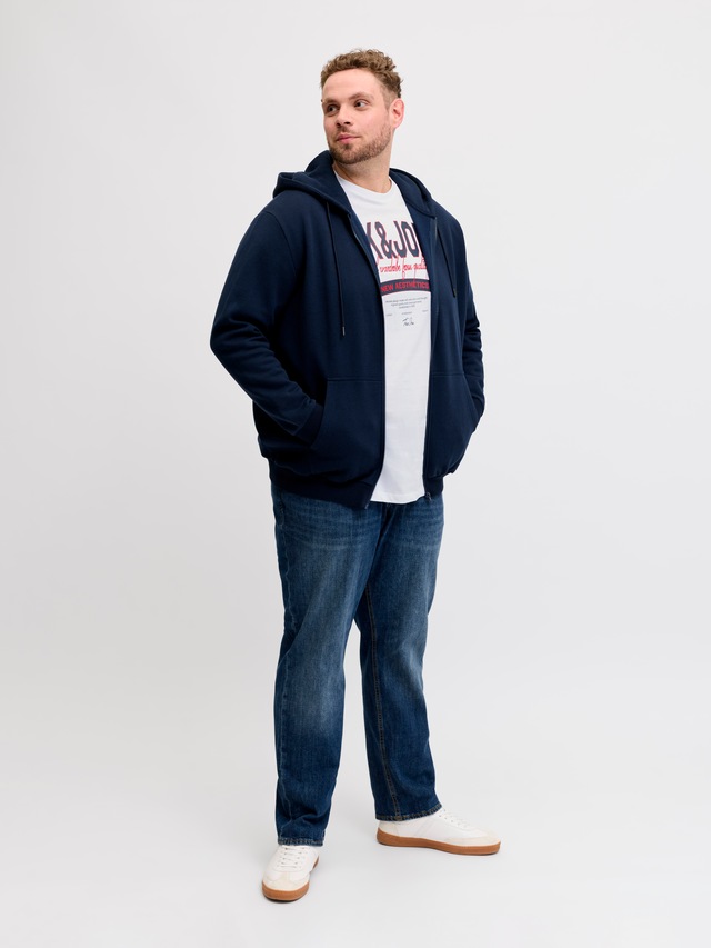Jack & Jones PlusSize Rundhalsshirt »JJELOGO TEE SS O-NECK 2 COL SS26 SN PLS« mit auffälligem Print