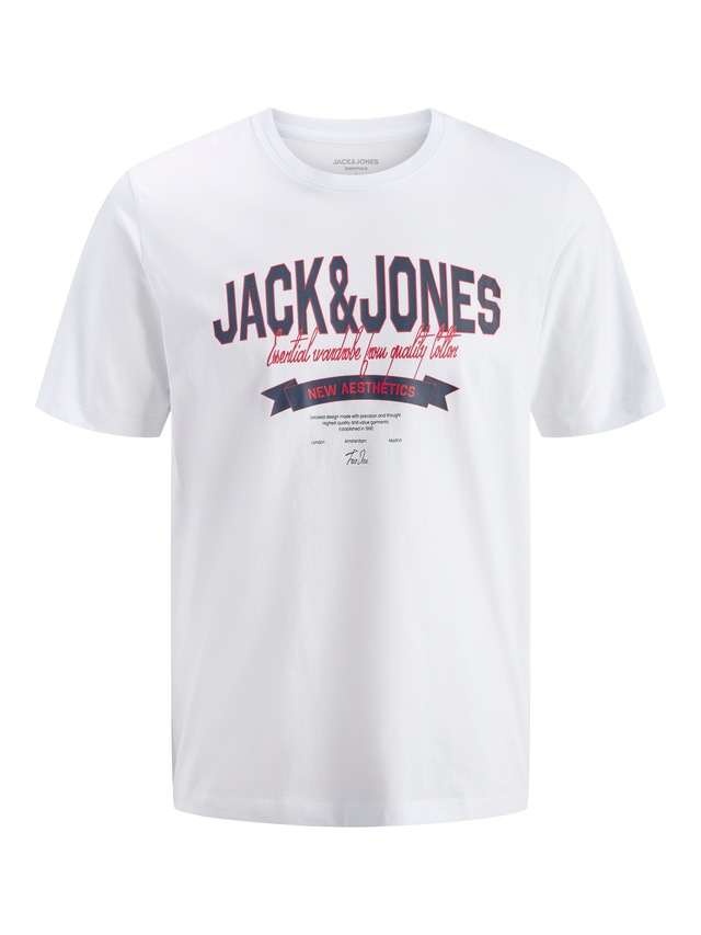 Jack & Jones PlusSize Rundhalsshirt »JJELOGO TEE SS O-NECK 2 COL SS26 SN PLS« mit auffälligem Print